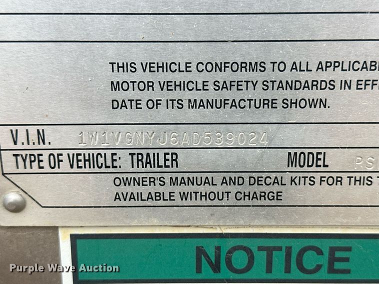 image for item IU9184 2010 Wilson PSDCL-406  livestock trailer