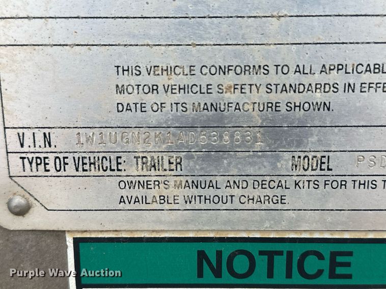 image for item IU9185 2010 Wilson PSDCL-406  livestock trailer