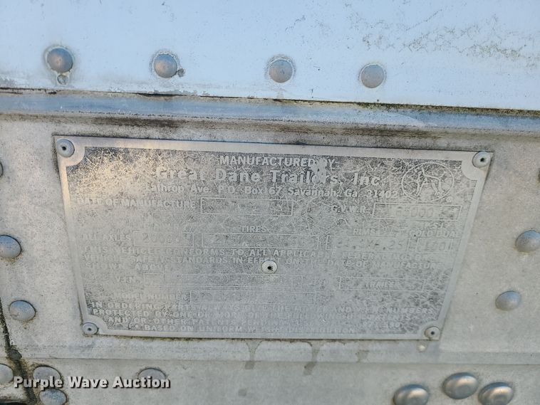 image for item MJ9539 1993 Great Dane  dry van trailer