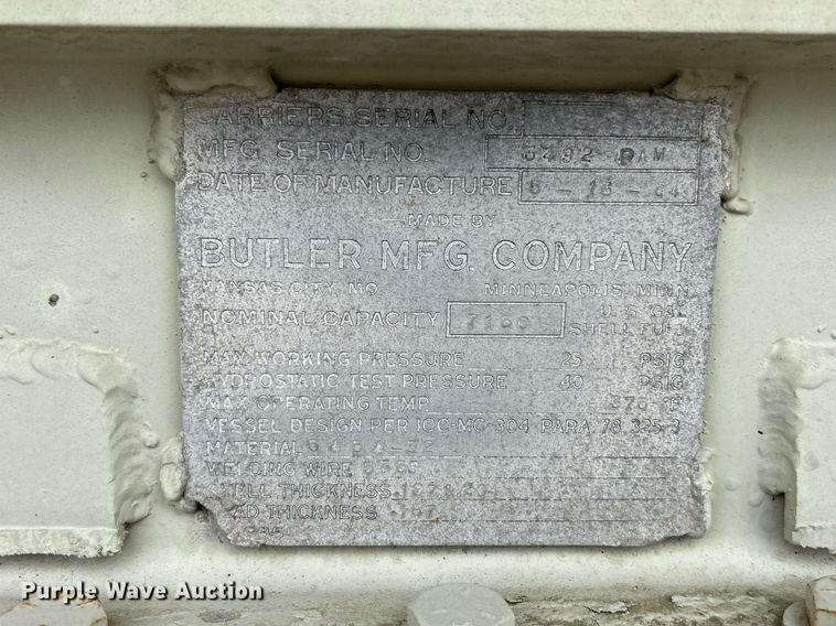 image for item NR9461 1964 Butler  tank trailer