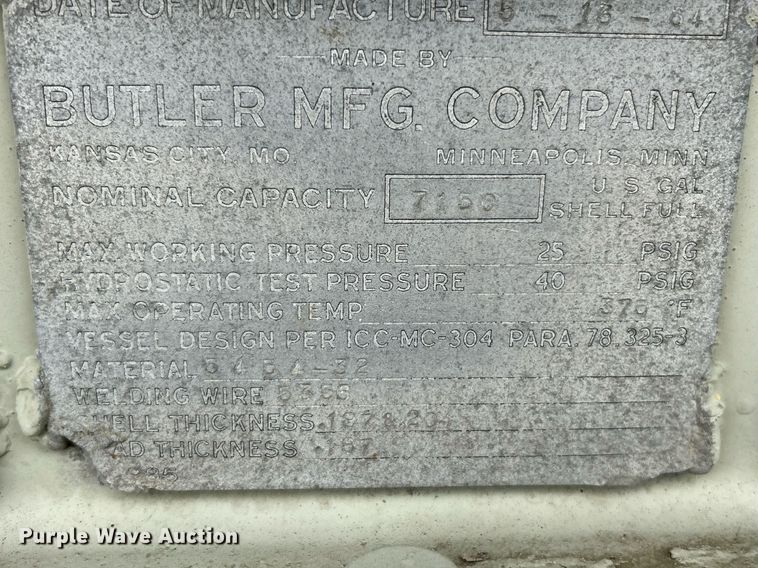 image for item NR9461 1964 Butler  tank trailer