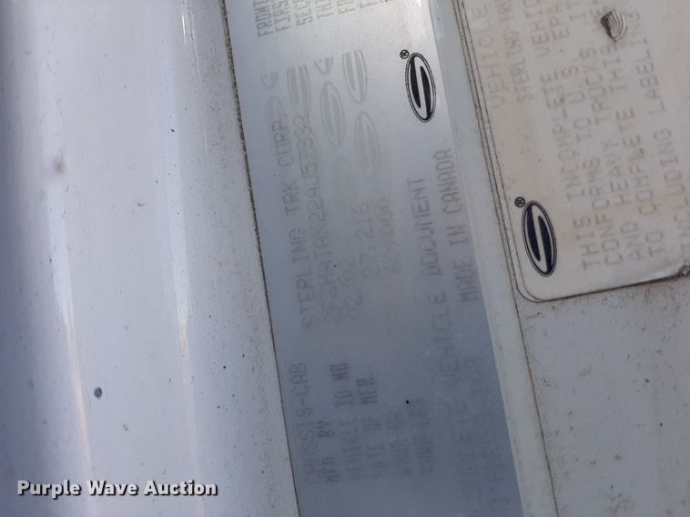 image for item OF9593 2002 Sterling LT7501  crane truck