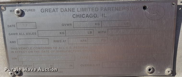 image for item OF9614 2004 Great Dane  dry van trailer