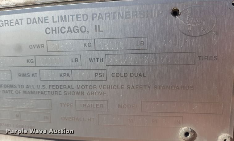 image for item OF9614 2004 Great Dane  dry van trailer