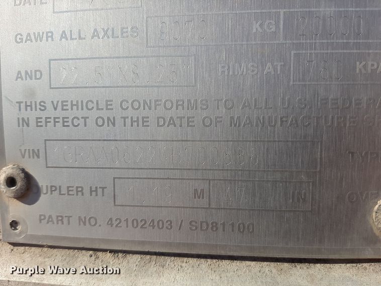 image for item OF9616 2004 Great Dane  dry van trailer