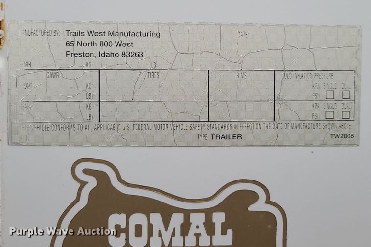 image for item DK4179 2000 Trails West  horse trailer