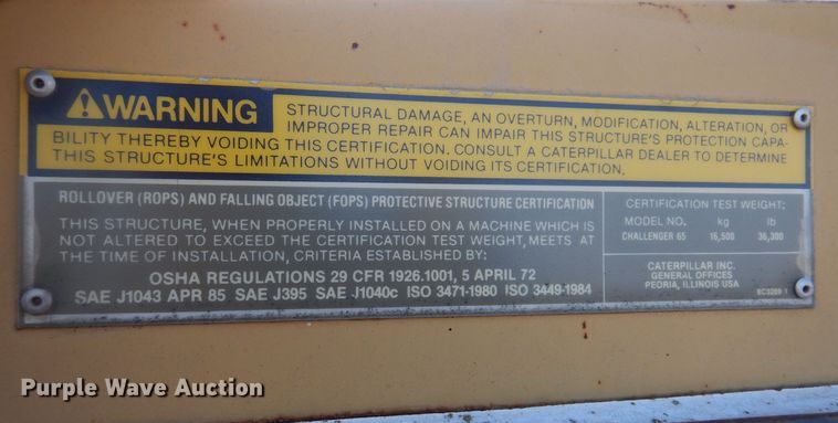 image for item DL7816 1987 Caterpillar Challenger 65  track tractor