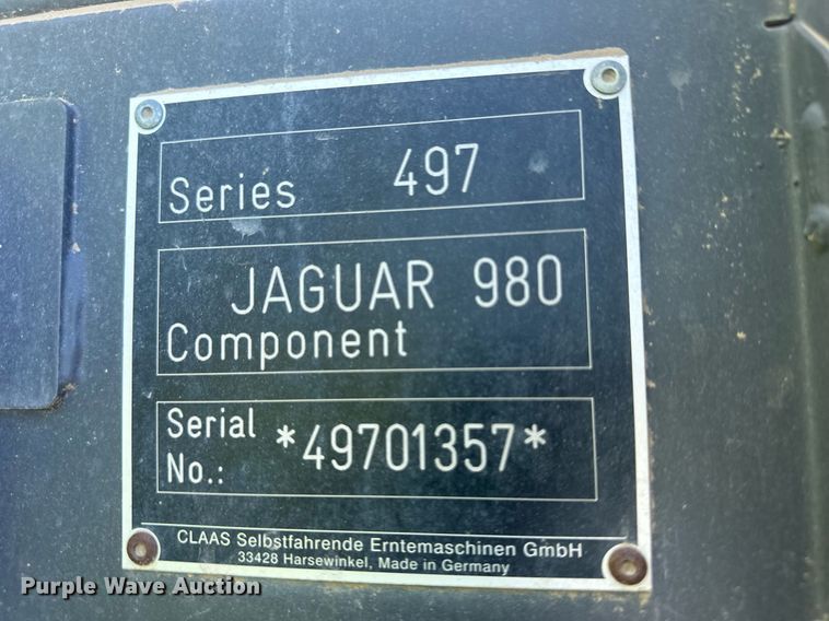 image for item DM2640 2016 Claas Jaguar 980  forage harvester
