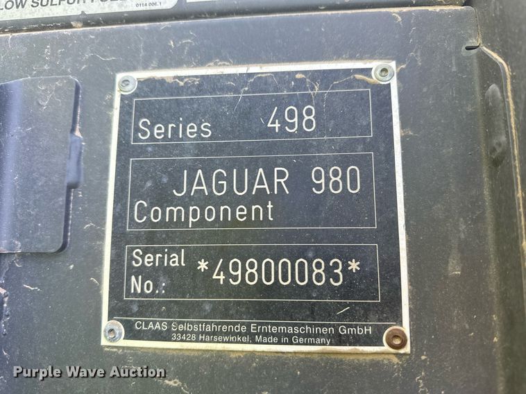 image for item DM2644 2017 Claas Jaguar 980  forage harvester