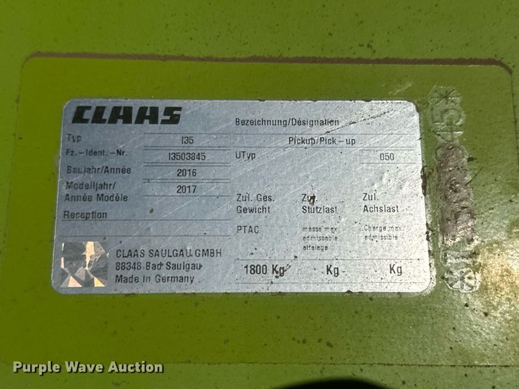 image for item DM2650 2017 Claas 380  pickup head