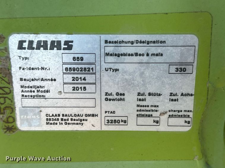 image for item DM2651 2015 Claas Orbis 750  rotary forage head