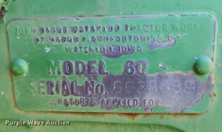 image for item DN7088 John Deere 60  tractor