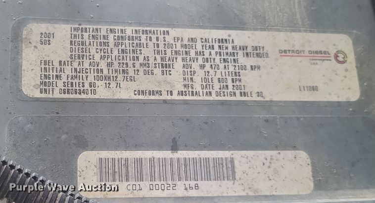 image for item DO4722 2001 Sterling  semi truck