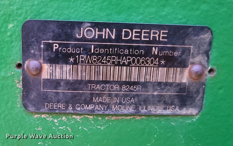 image for item DO4724 2010 John Deere 8245R  MFWD tractor