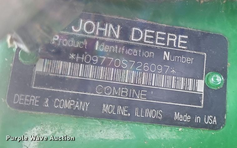 image for item DO4730 2008 John Deere 9770 STS  RWA combine