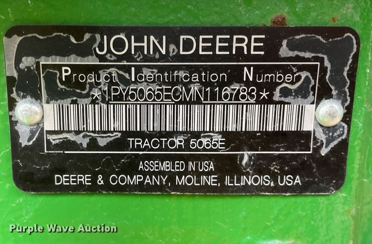 image for item DP0266 2021 John Deere 5065E  MFWD tractor
