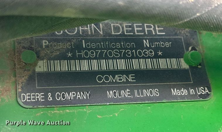 image for item DQ1566 2009 John Deere 9770 STS combine