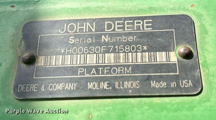 image for item DQ1571 2006 John Deere 630F flex head