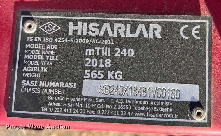 image for item DS2473 2018 Mahindra mTill 240  rototiller