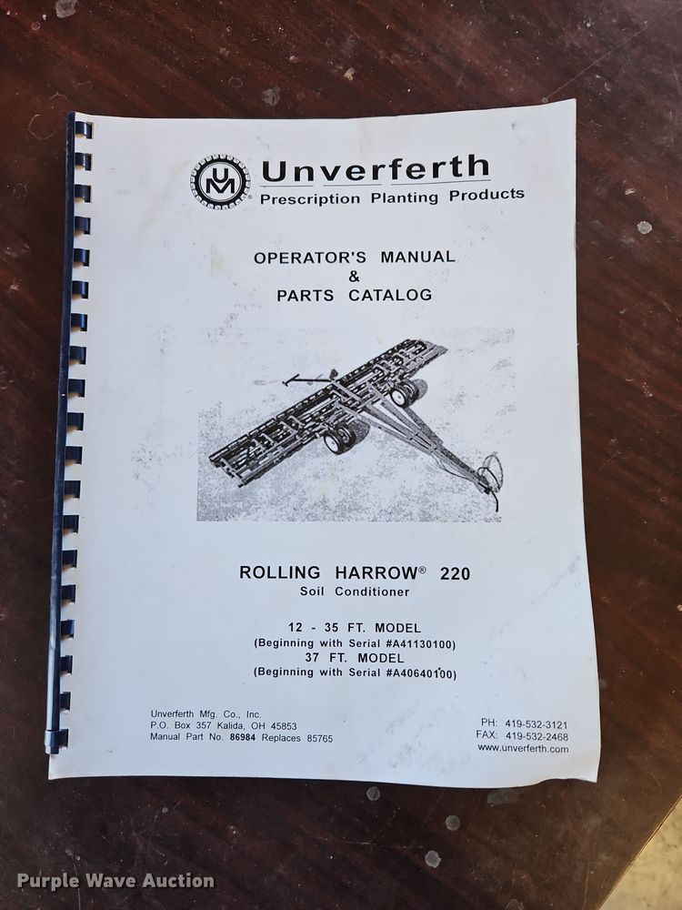 image for item LB9624 Unverferth Rolling Harrow 220  rolling harrow