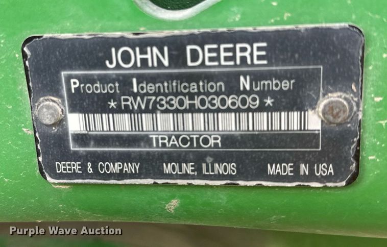image for item LO9416 2011 John Deere 7330 Premium  MFWD tractor