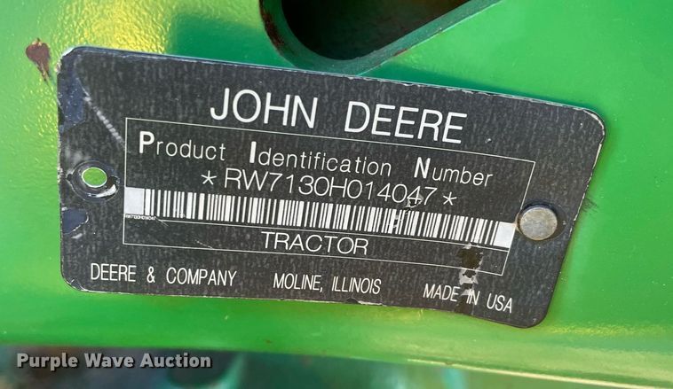 image for item LV9257 2009 John Deere 7130 Premium  MFWD tractor