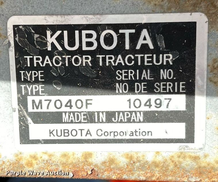 image for item MH9978 2007 Kubota M7040F  tractor