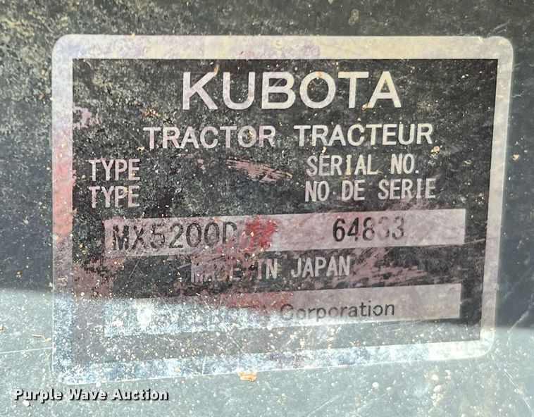 image for item MI9000 2018 Kubota MX5200HST  MFWD tractor