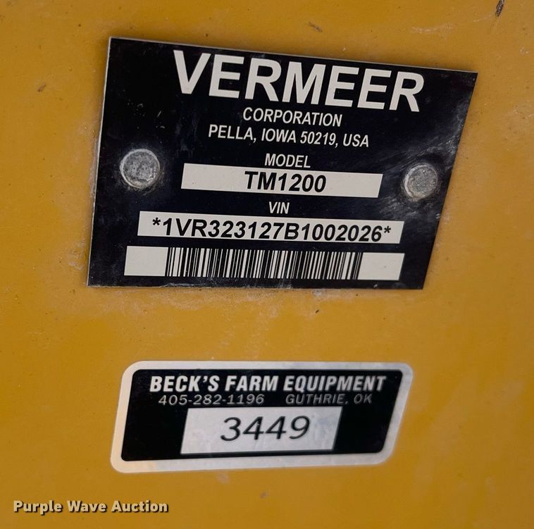 image for item NN9319 Vermeer TM1200  disc mower