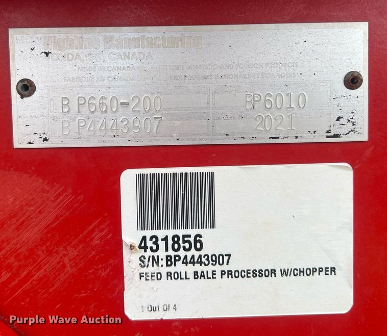 image for item NN9322 2021 Highline BP 660  bale processor