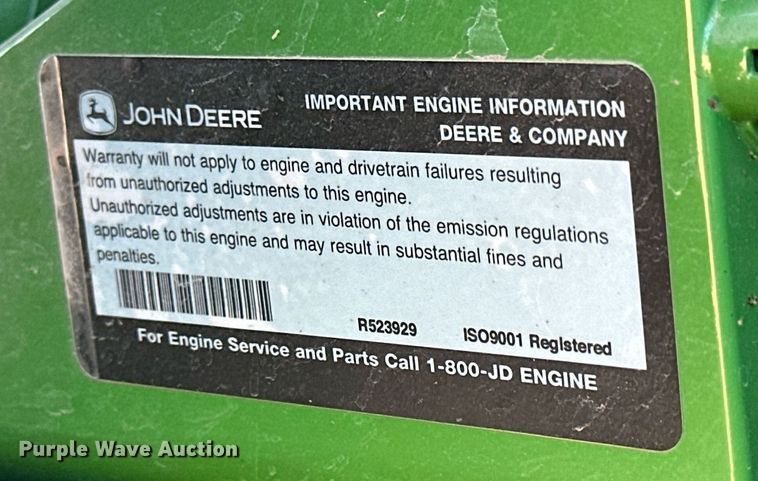 image for item OK9120 2021 John Deere 6155M MFWD tractor
