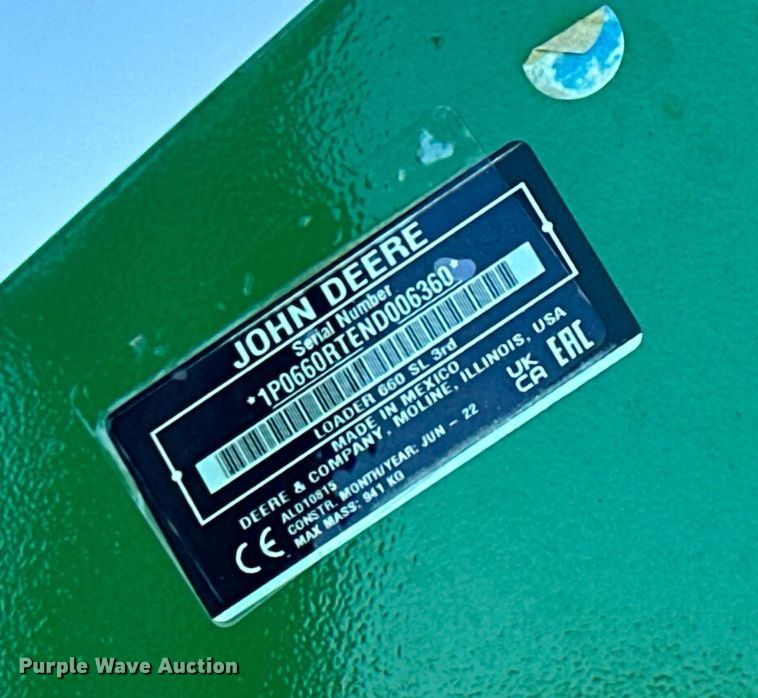 image for item OK9120 2021 John Deere 6155M MFWD tractor