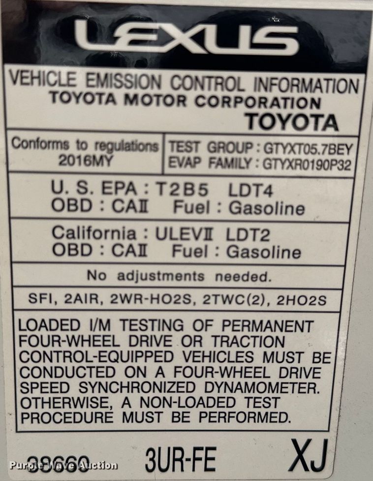 image for item DJ6186 2016 Lexus LX 570  SUV