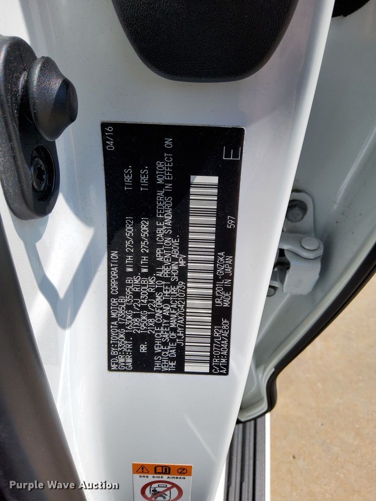 image for item DJ6186 2016 Lexus LX 570  SUV