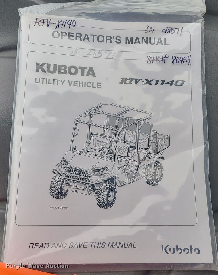 image for item DK4172 2019 Kubota RTV-X1140  utility vehicle