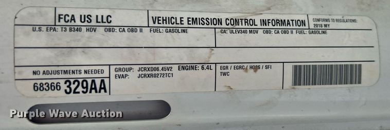 image for item DN0485 2018 Dodge Ram 2500HD  Crew Cab pickup truck