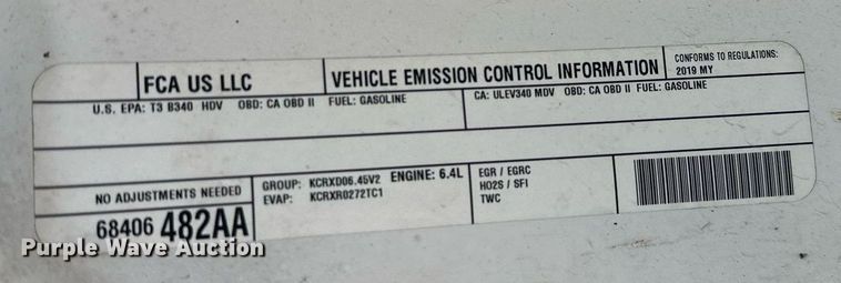 image for item DN0491 2019 Dodge Ram 2500HD  Crew Cab pickup truck