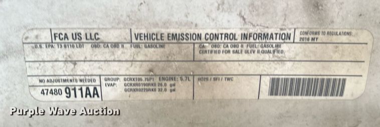 image for item DN0494 2016 Dodge Ram 1500  pickup truck