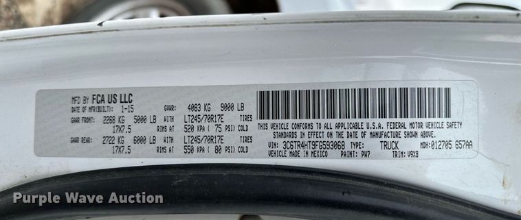 image for item DN0497 2015 Dodge Ram 2500HD  Crew Cab pickup truck