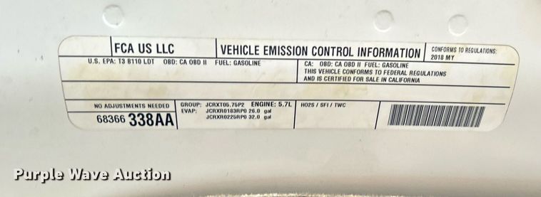 image for item DN0500 2018 Dodge Ram 1500  pickup truck