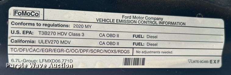 image for item DN0565 2020 Ford F250 Super Duty  Crew Cab pickup truck