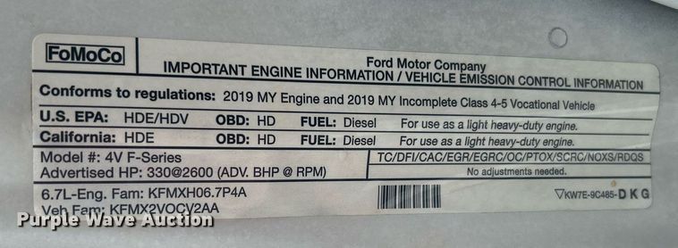 image for item DN0567 2019 Ford F550  Crew Cab flatbed truck