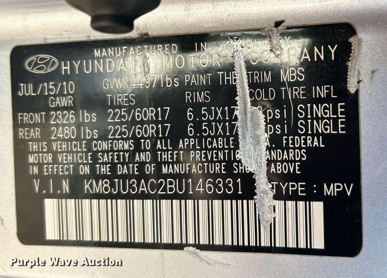 image for item DN0570 2011 Hyundai Tucson