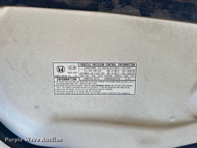 image for item DN0573 2012 Honda Odyssey  van
