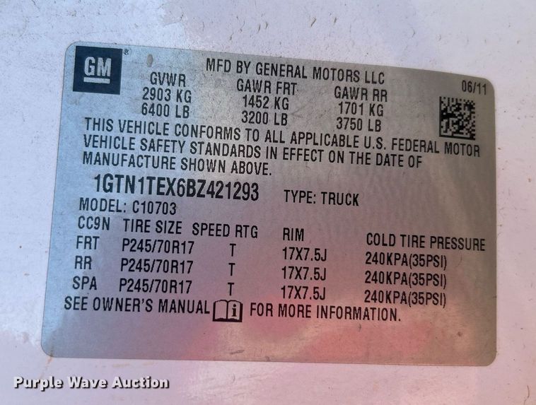 image for item DN0575 2011 GMC Sierra 1500  pickup truck