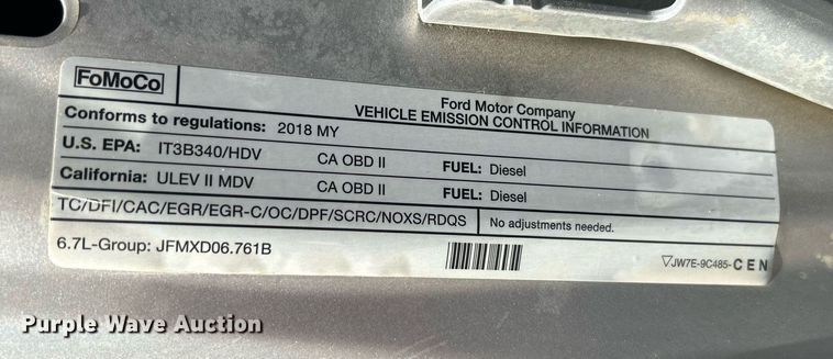 image for item DN0628 2018 Ford F250 Super Duty  Crew Cab pickup truck