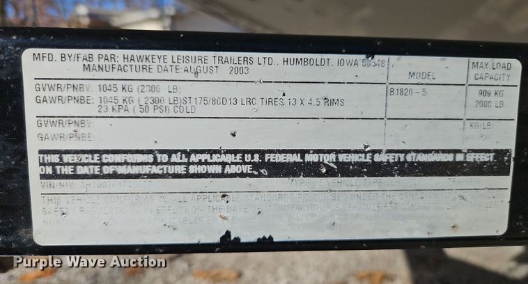 image for item DN7145 2003 Lowe 180W  boat