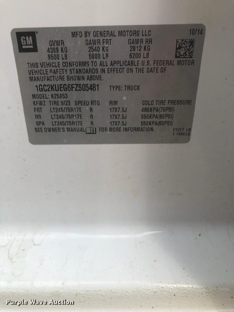 image for item DP3348 2015  Chevrolet Silverado 2500HD  Double Cab pickup truck