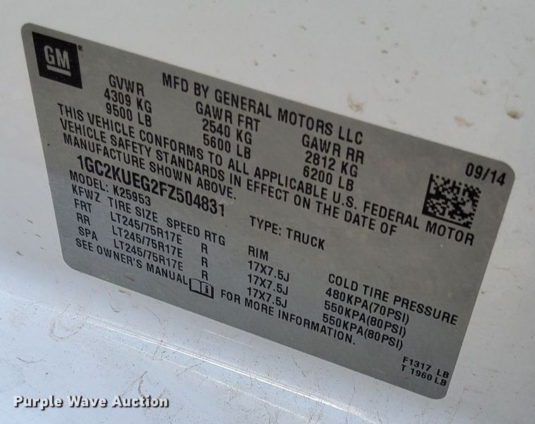 image for item DP3349 2015 Chevrolet Silverado 2500HD  Double Cab pickup truck