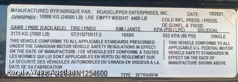 image for item DP8752 2022 Diamond C 307  tilt deck equipment trailer